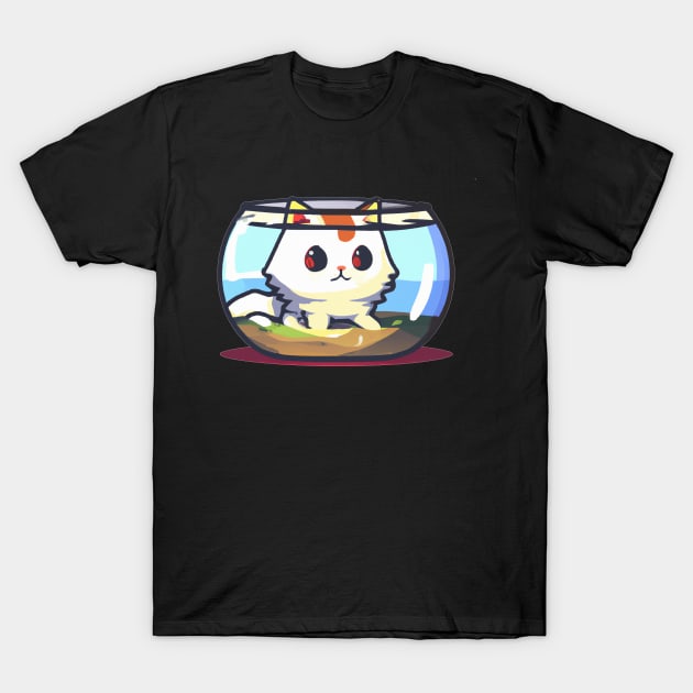 CAT IN FISHBOWL T-Shirt by MGphotoart